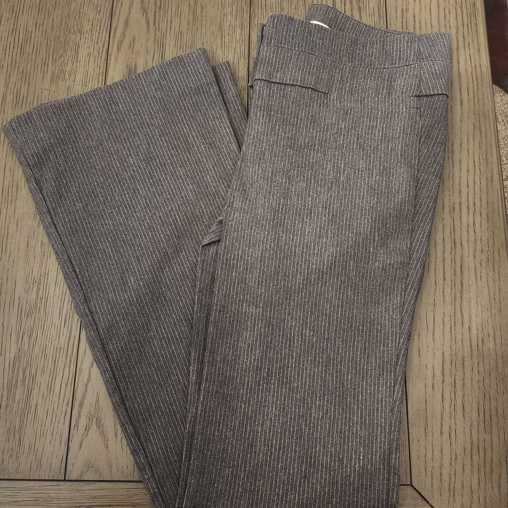 Dynamite Women's Grey Pinstripe Flare Pants